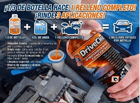 DRIVECLEAR - ADITIVO PARA EL LIMPIA PARABRISAS - EL MEJOR DEL MERCADO